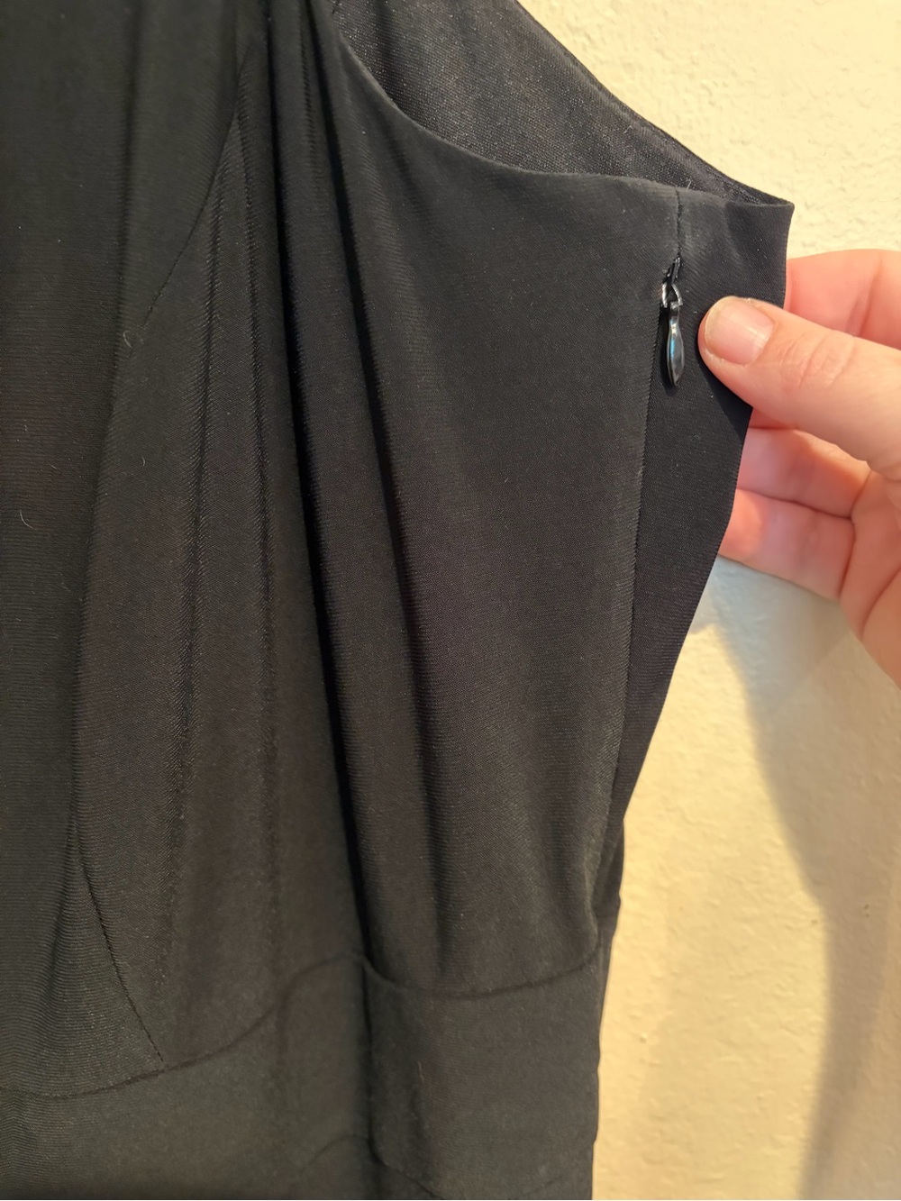 Taylor Simple Black Cocktail Dress w/ Ruched Detailing, size 18 - Picture 7 of 8